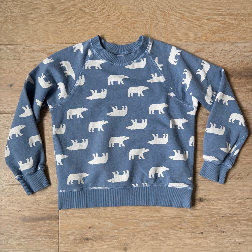 NWOTHanna Andersson Polar Bear Sweatshirt Blue Organic Cotton Kids Sz8 130cm*F17